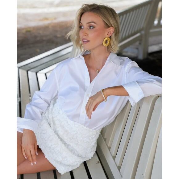 ZARA Beaded Sequin Mini Skirt NWT High Waisted White Size L - Picture 1 of 16